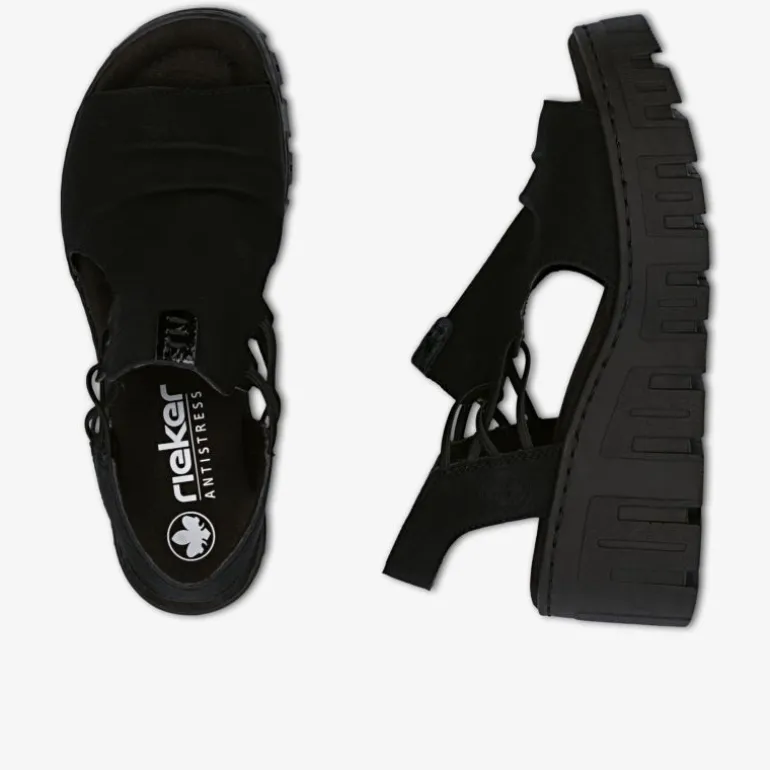 rieker Damen Plateausandalen